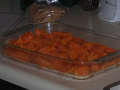 Jill Hahn's yams midway through preparation. You can see the pecans in the background and oh dear Lord.